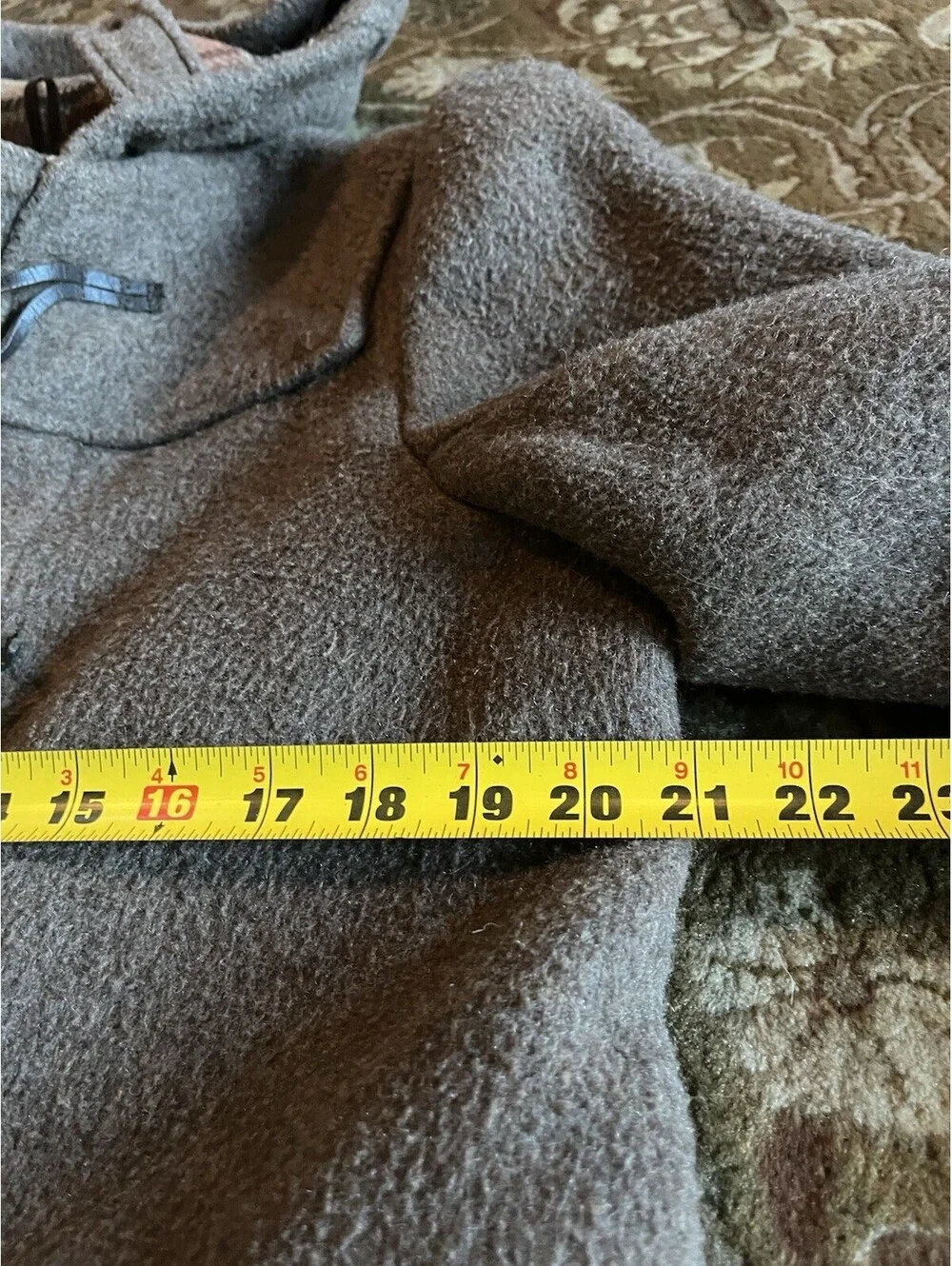 Vintage Shannon Traditional British Duffle Coat Hooded Gray Men’s L Wool